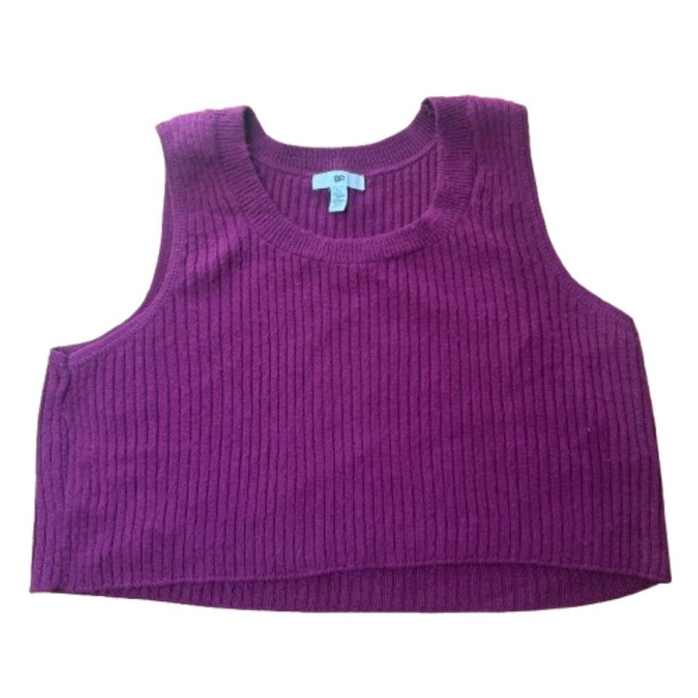 Nordstrom BP Ribbed Magenta Sweater Cropped Tank Top Size XL
